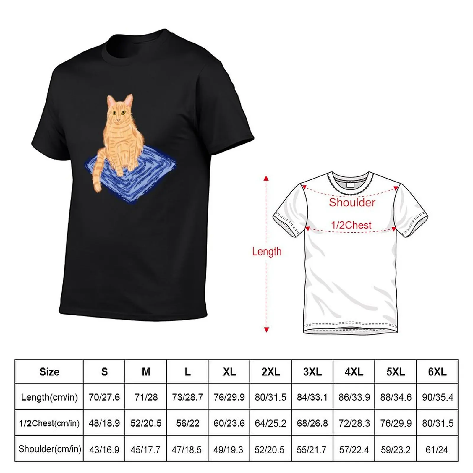 Nice Artwork Showing an Orange Tabby Cat T-Shirt anime clothes shirts graphic tees sweat heavyweight t shirts for men