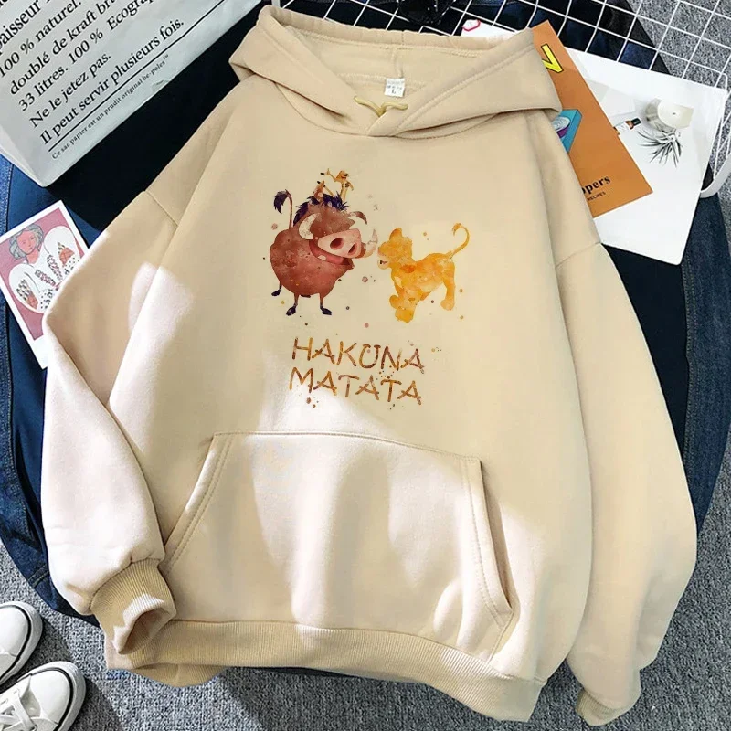 Harajuku Fashion Hoodies Anime Hakuna Matata Hoodie The Lion King Sweatshirt Women Clothes Hoody