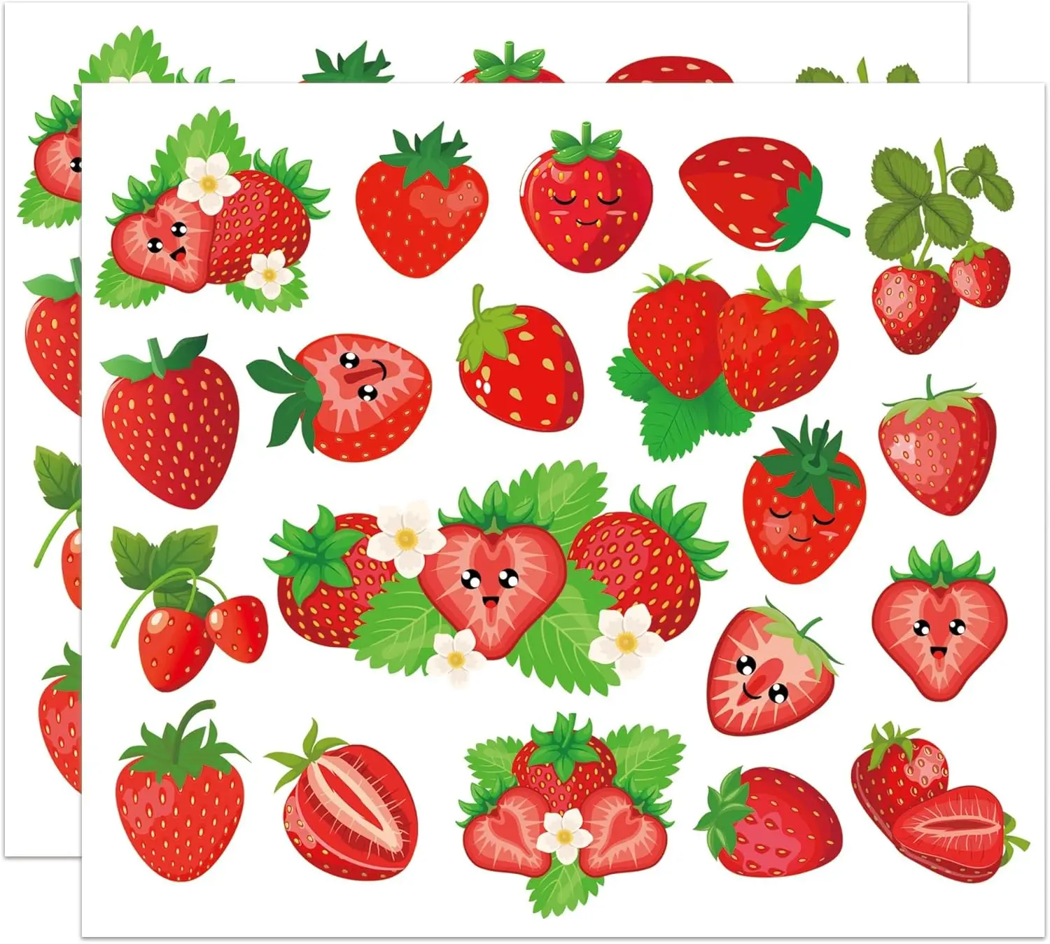 Rub On Transfers Stickers Strawberry Rub on Transfer Decals 2Pcs Fruit Rub on Transfers Berry Scrapbooking Stickers 4.5x6.5Inch