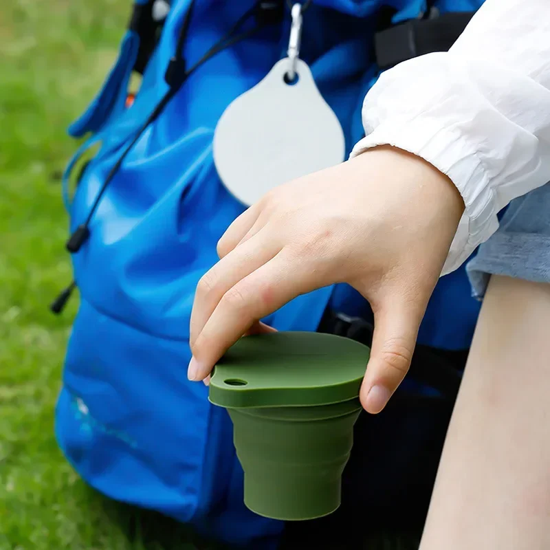 

150ML Mini Retractable Folding Cup Telescopic Drinking Mug with Lid Portable Silicone Teacup for Outdoor Travel Coffee