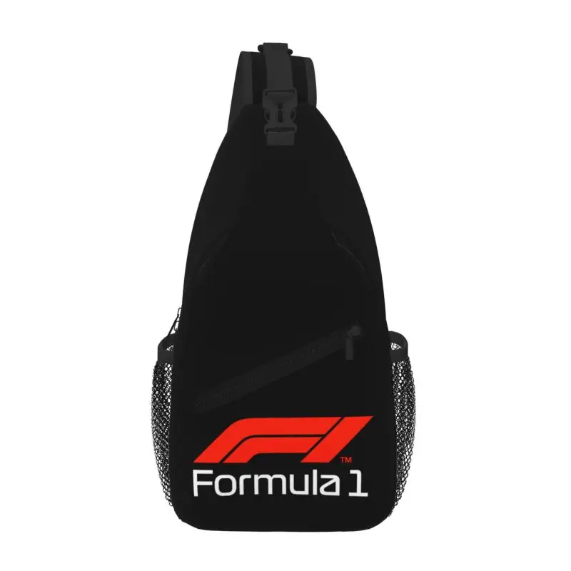 F1 Car Racingกระเป๋าคาดหน้าอกUnisex Casualกระเป๋าสะพายกันน้ําCrossbodyไหล่กระเป๋าเป้สะพายหลังสําหรับเดินทางเดินป่าขี่จักรยานกีฬากลางแจ้ง