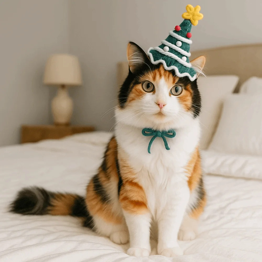 

Pet Accessories Cute Pet Christmas Hats Comfortable Handmade Dog Christmas Tree Hat Soft Pet Cosplay Hat Party