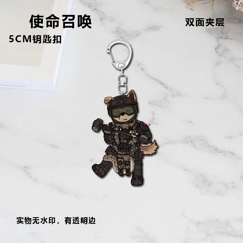 نداء الواجب الحديثة الحرب شبح كيغان 3 قطعة أنيمي الاكريليك كيرينغ كيرينغ سلاسل مجوهرات الفتيات قلادة قلادة هدية