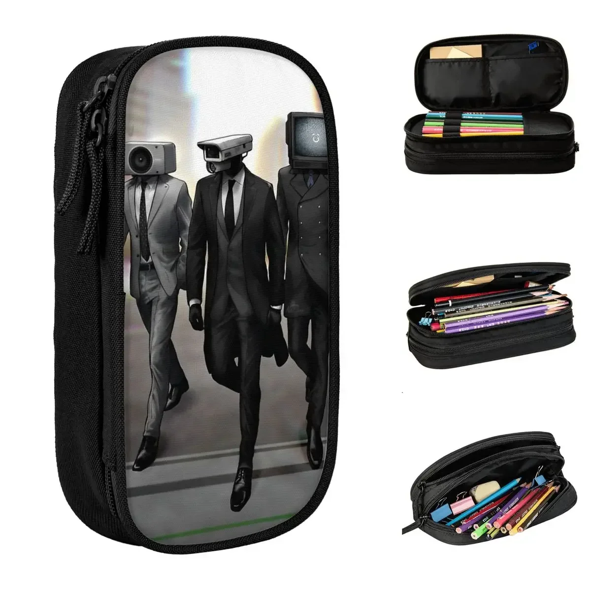 

Skibidi Toilet Pencil Cases Anime Cartoon Cameraman Titan Pen Box Bag Girl Boy Large Storage Students School Zipper Pencilcases