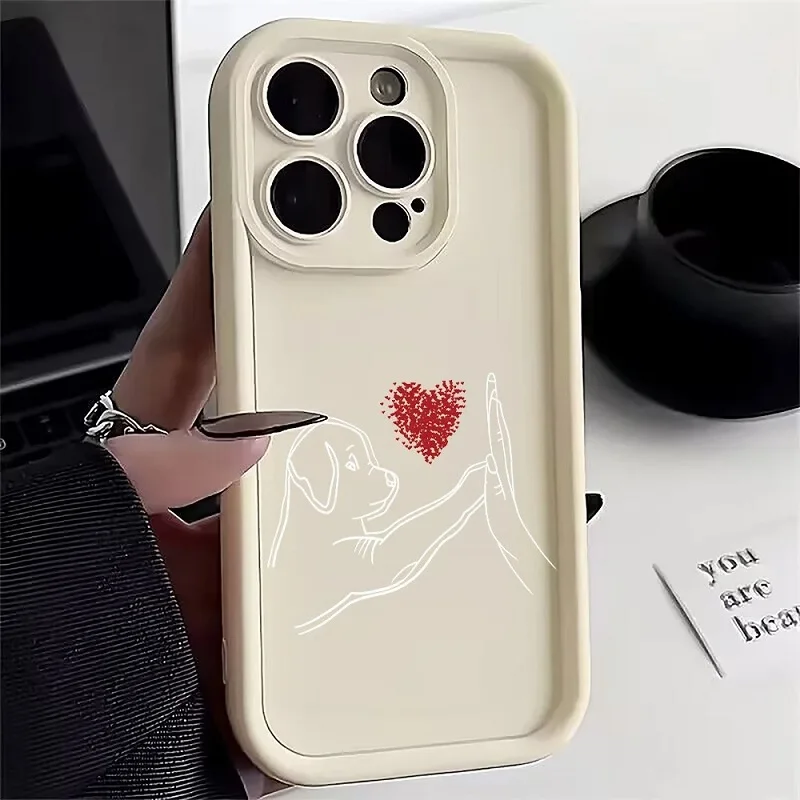 cat and puppy Phone Case Suitable For iPhone 11 15 ProMax 12 13 14 Xs X XR 7 8 Plus, Shock protection design