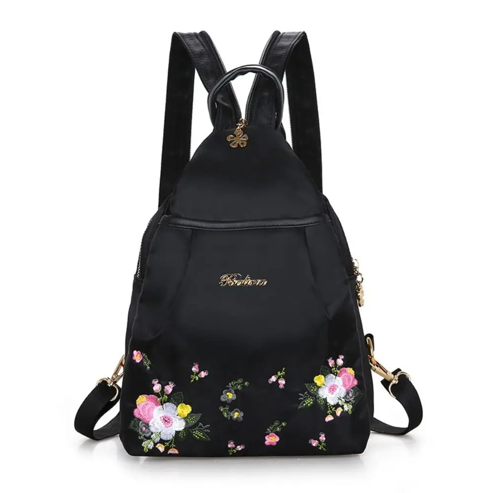 Waterproof Oxford Women Backpack Fashion Casual Embroidery Bag Designer Female Large Capacity Travel Handbag Shopping Knaps