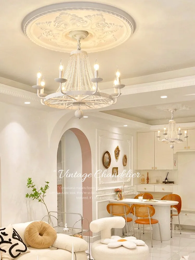 American Country Candle Crystal Chandelier For Living Room Dinning Room Loft Retro Industrial