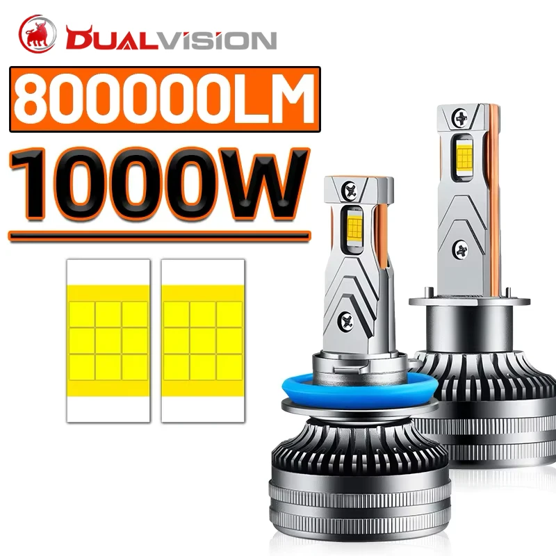 

K5C LED H7 H3 H4 Car Headlights Bulbs 800000LM 1000W Canbus H11 H8 H1 HB3 9005 9006 HB4 9012 HIR2 H9 6500K Fog Lights Dualvision