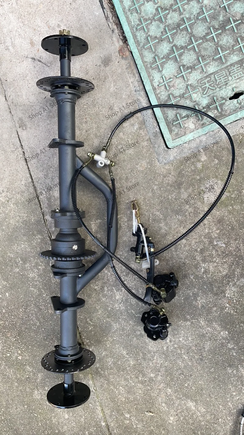 4WD ATV Kart Modified Accessories Chain Drive Differential Rear Axle Double Disc Brake 81CM/100CM