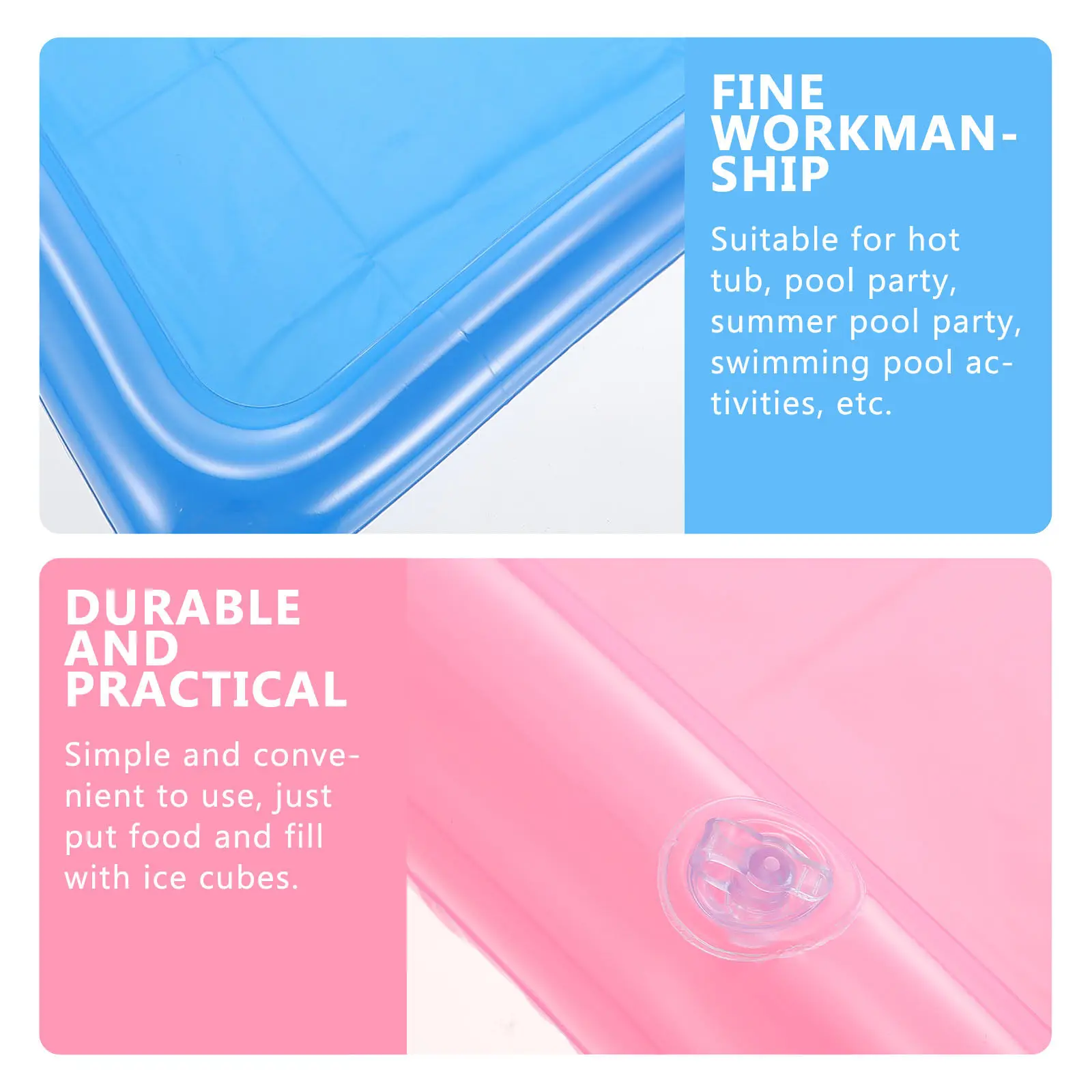 

Надувной плавающий поднос для хранения воды, 2 шт., для бассейна, джакузи, вечеринок у бассейна, держатель для напитков, для фуршета