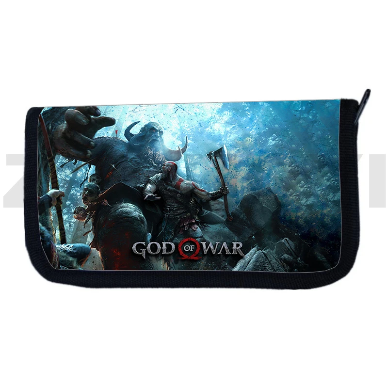 God of War Wallet Cartoon Printing Kratos Cash Bags Teenager Clutch Purse 3D Men Anime Harajuku Coin Purse Money Bag Card Holder