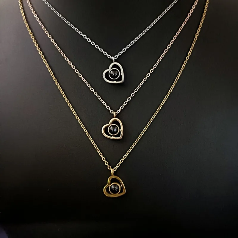 100 idiomas te amo collar letras foto en Color Nano micrograbado imagen proyección colgante personalización