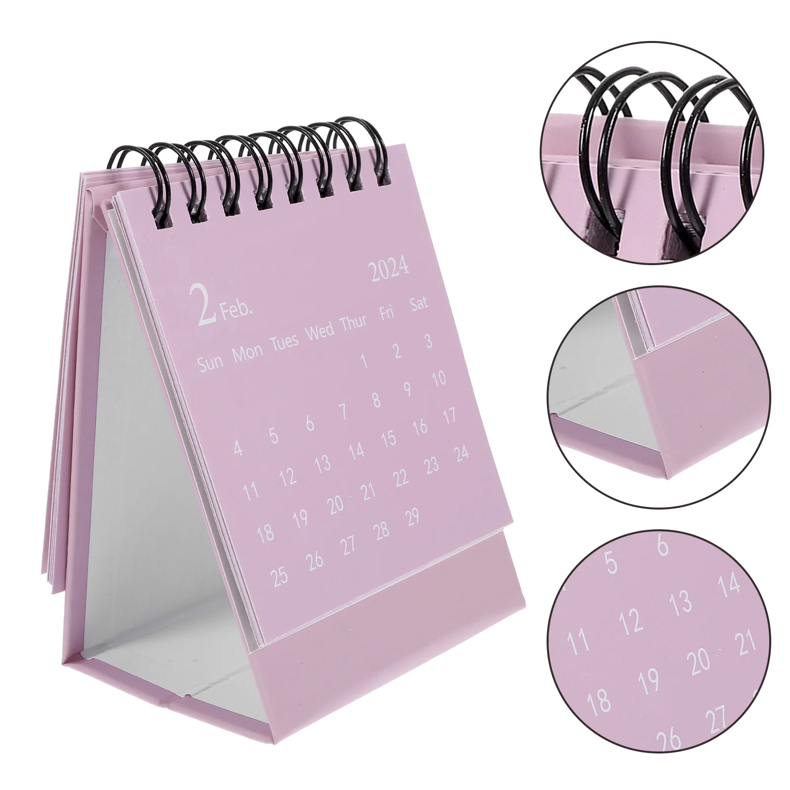 2024 Mini Simple English Desk Calendar Desktop Ornament Decorative Monthly Ornaments
