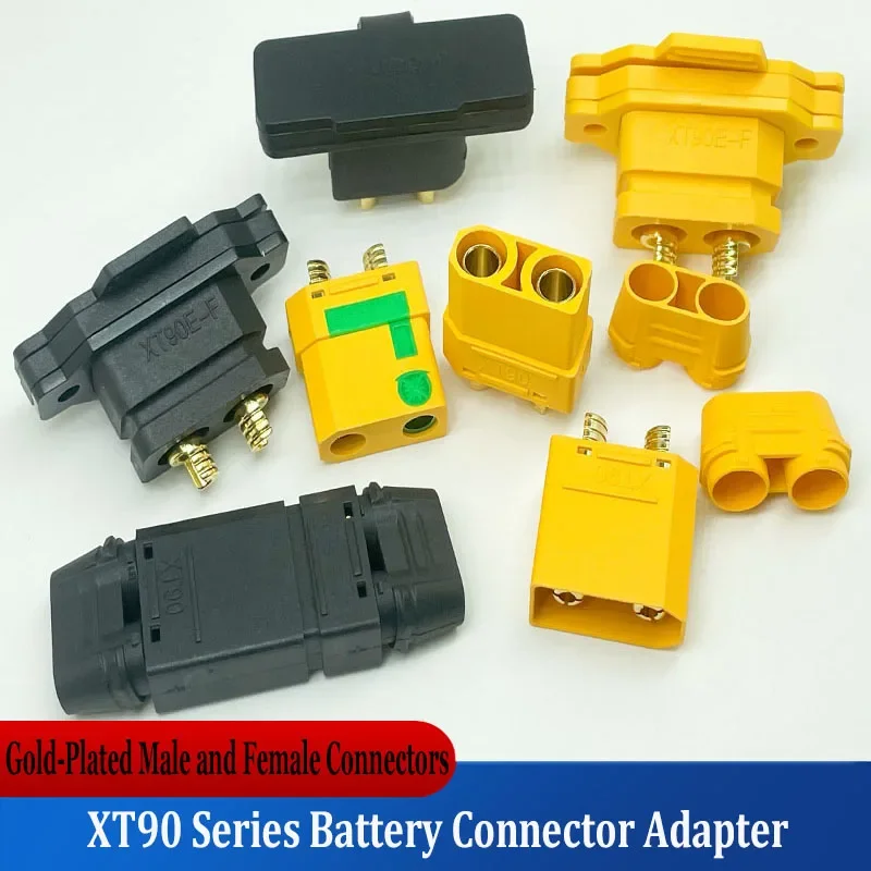 XT90 Male and Female Connectors Aeromodelling Power Battery Plugs XT90E-M XT90E-F Gold-Plated Connectors with Accessories