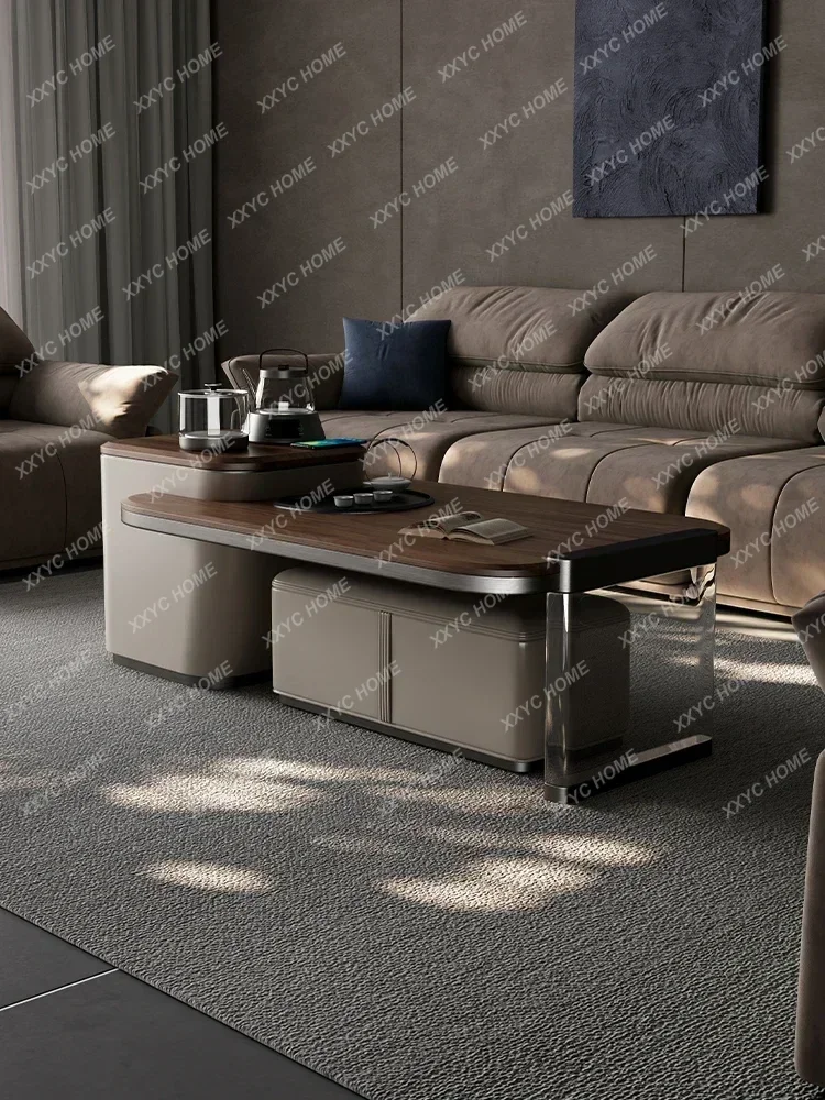 

Чайный столик в стиле кунг-фу из орехового дерева, интегрированный в конструкцию, из массива дерева, премиум-класса.