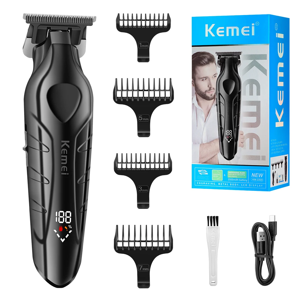 

Kemei 2269 Professional Mini LCD Men Hair Clipper Electric Beard Hair Trimmer Rechargeable Hair Clipper Kit