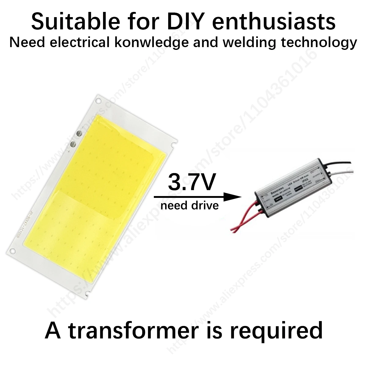 S​uper Bright 30W Solar light panels LED Light Chip 6500K Cool White 3.7V COB Light Beads 90*47mm Thin Lamp Chip for Light DIY