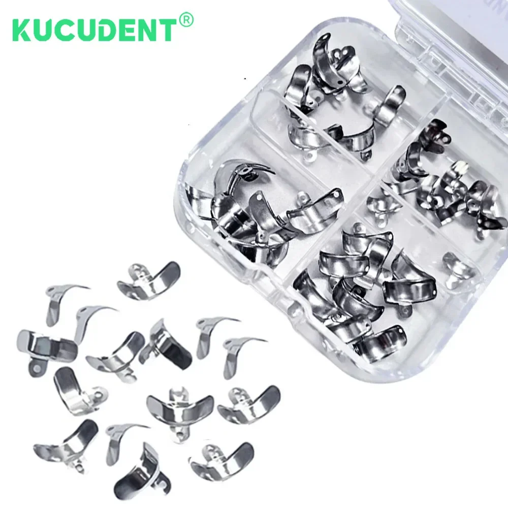 KUCUDENT 100 Pcs Dental Sectional Matrix Bands Contoured Metal Matrices System with Holes for Orthodontic Dentistry Materials view 6