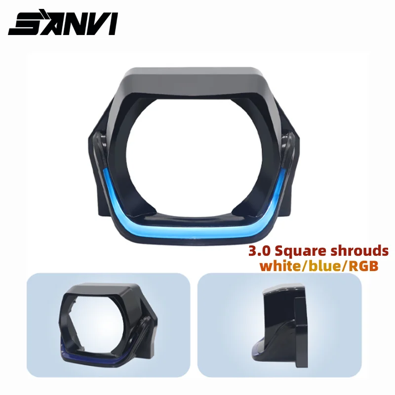 

SANVI 3.0'' Square Shrouds LED Angel Eyes With White Blue RGB for Car Headlight Matrix Projector Lens DRL DIY Retrofit Auto Part