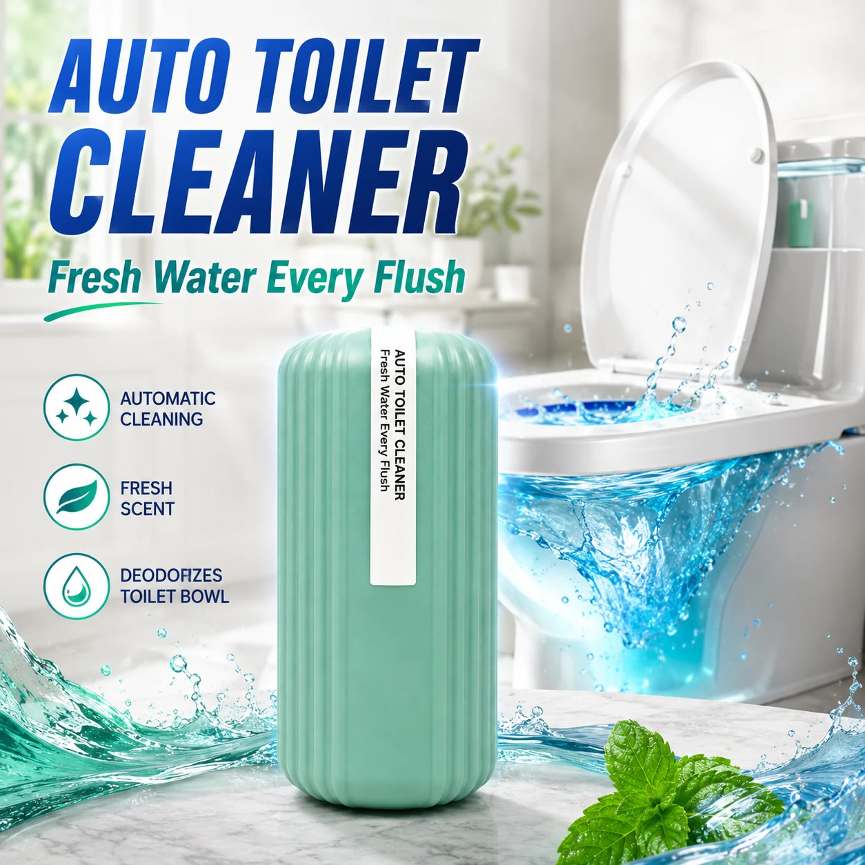 Toilet Bowl Cleaner Bottle, Automatic Toilet Cleaner, Fresh Fragrance Toilet Cleaning Block, Bathroom Deodorizer