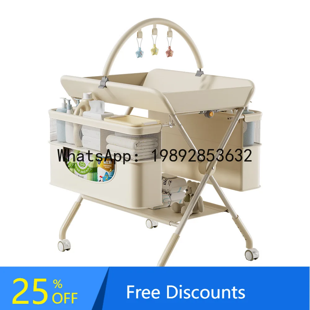طاولة حفاضات للعناية بالطفل، طاولة تغيير الحفاضات لحديثي الولادة، قابلة للطي ومتعددة الوظائف #1