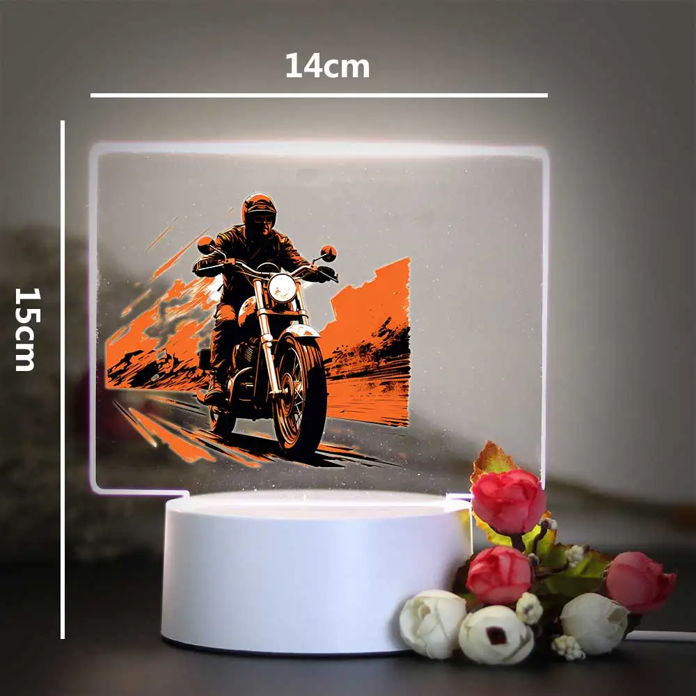 1 pc cool People on motorcycles Led Night Light For Home Room Decoration Nightlight Decoration Children'S Gift