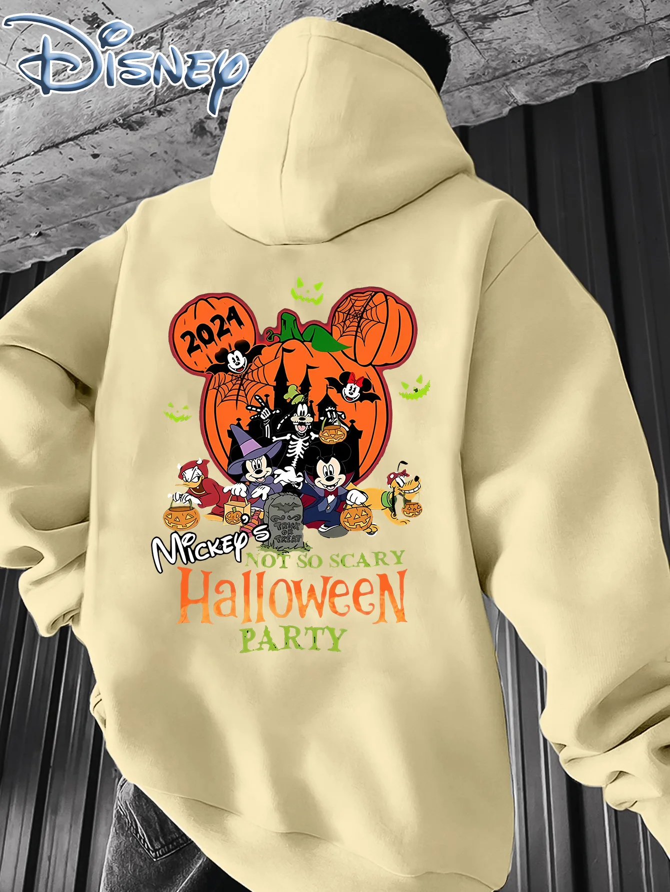 Disney Authentic Halloween Mickey Mouse Theme Hoodie Print Fall/Winter Casual Unisex Pullover Sweatshirt Sportswear Hoodie Top