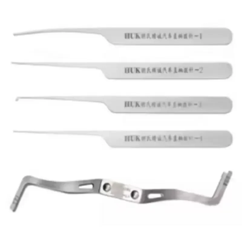 HUK 4PCS Car Straight Handle Hooks Lock Pick Set Locksmith Tools