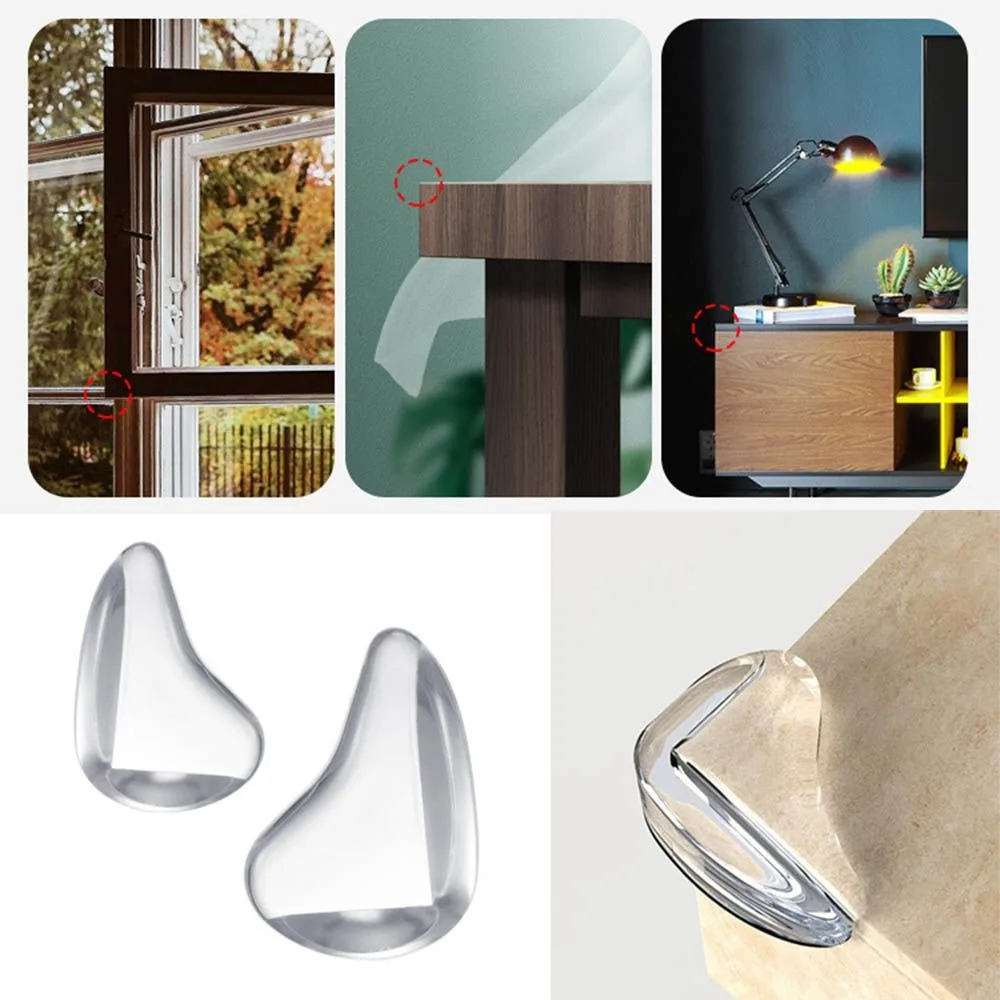 

10 шт. силиконовых защитных накладок на углы, универсальные, прозрачные, для защиты краев стола от ударов, безопасные.