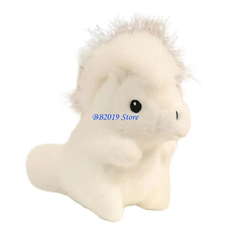 Q0KB Zachte pluche paardenknuffels Paardenpop Bed Companion Comfort Toy voor jongensmeisje