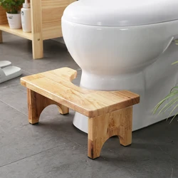 Solid Wood Toilet Footstool, Squatting Pit Chair, Home Furniture