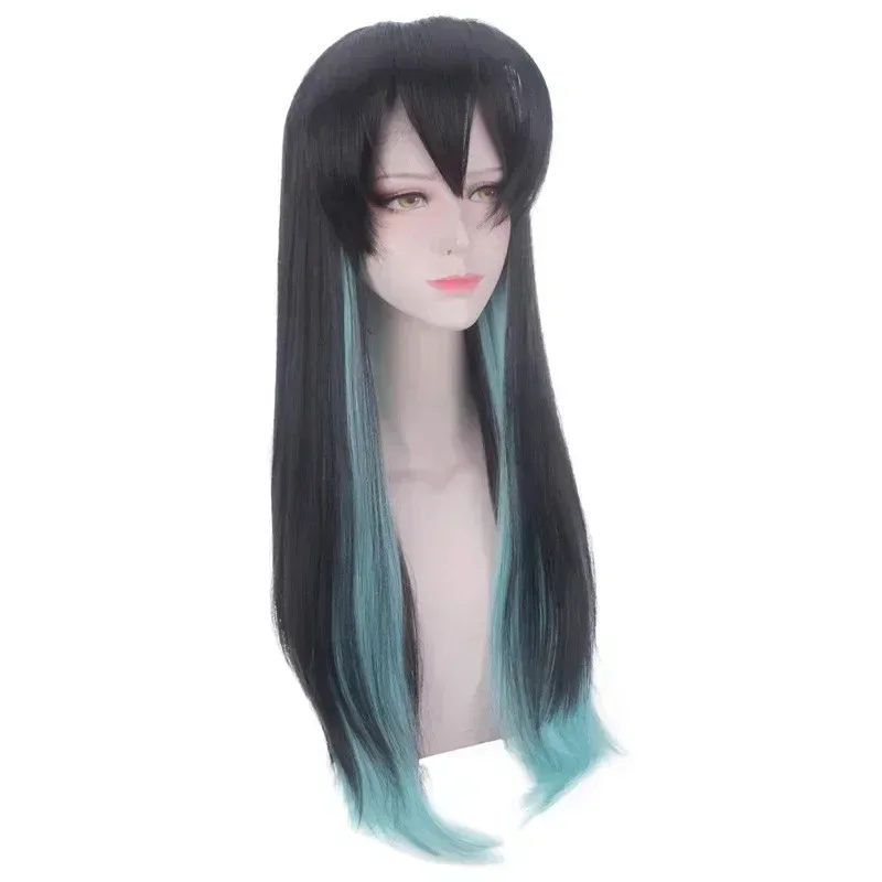 Anime Demon Slayer Kimetsu no Yaiba Tokitou Muichirou Ponytails Wig Muichiro CosplayHeat Resistant Synthetic Hair Long Wigs XVDV