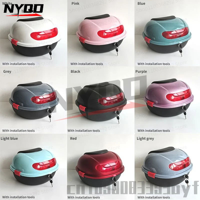 

Motorcycle Tour Tail Box Large Capacity Safety Scooter Motorcycle Trunk Luggage Top Lock Storage Carrier Case with Soft Backrest