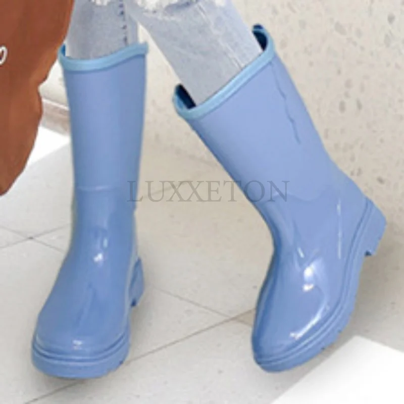 Женские Высококачественные водонепроницаемые сапоги до колена, модные резиновые сапоги, женская обувь, водонепроницаемая обувь