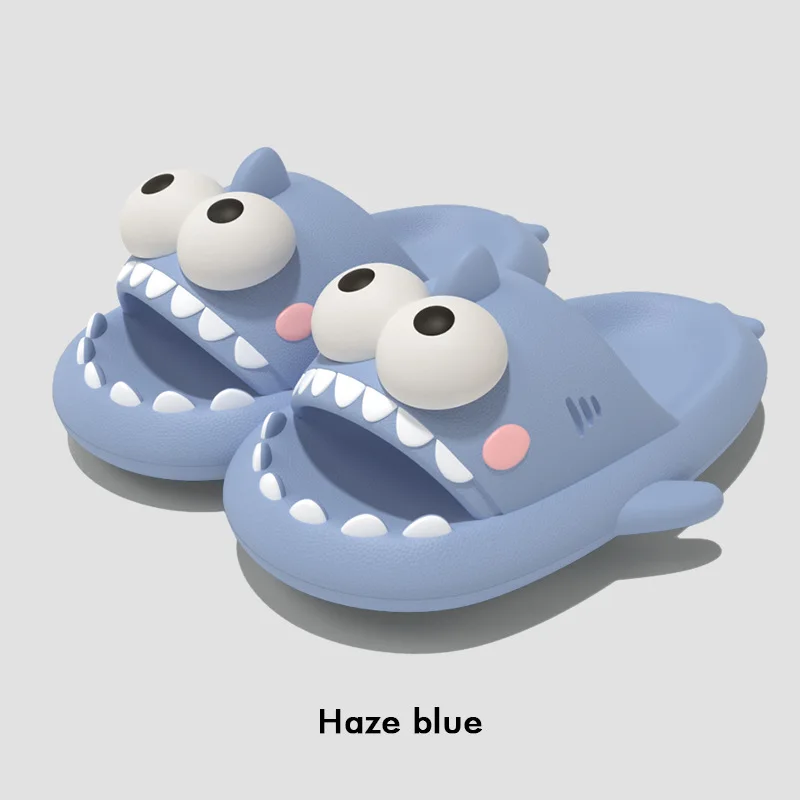 

Women Cartoon Slippers New Style Of Big Eyed Shark Slippers For Men 2025 Summer Home Slippers Soft Bottom Outdoor Beach Slippers