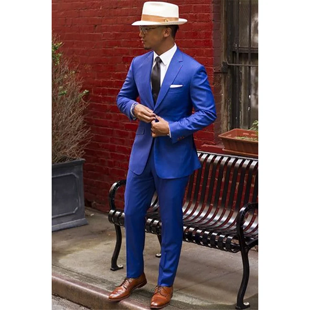 

2 Pieces New Men Suit Jacket Pants Wedding Groom Tuxedo Business Casual Formal Occasion Male Clothing