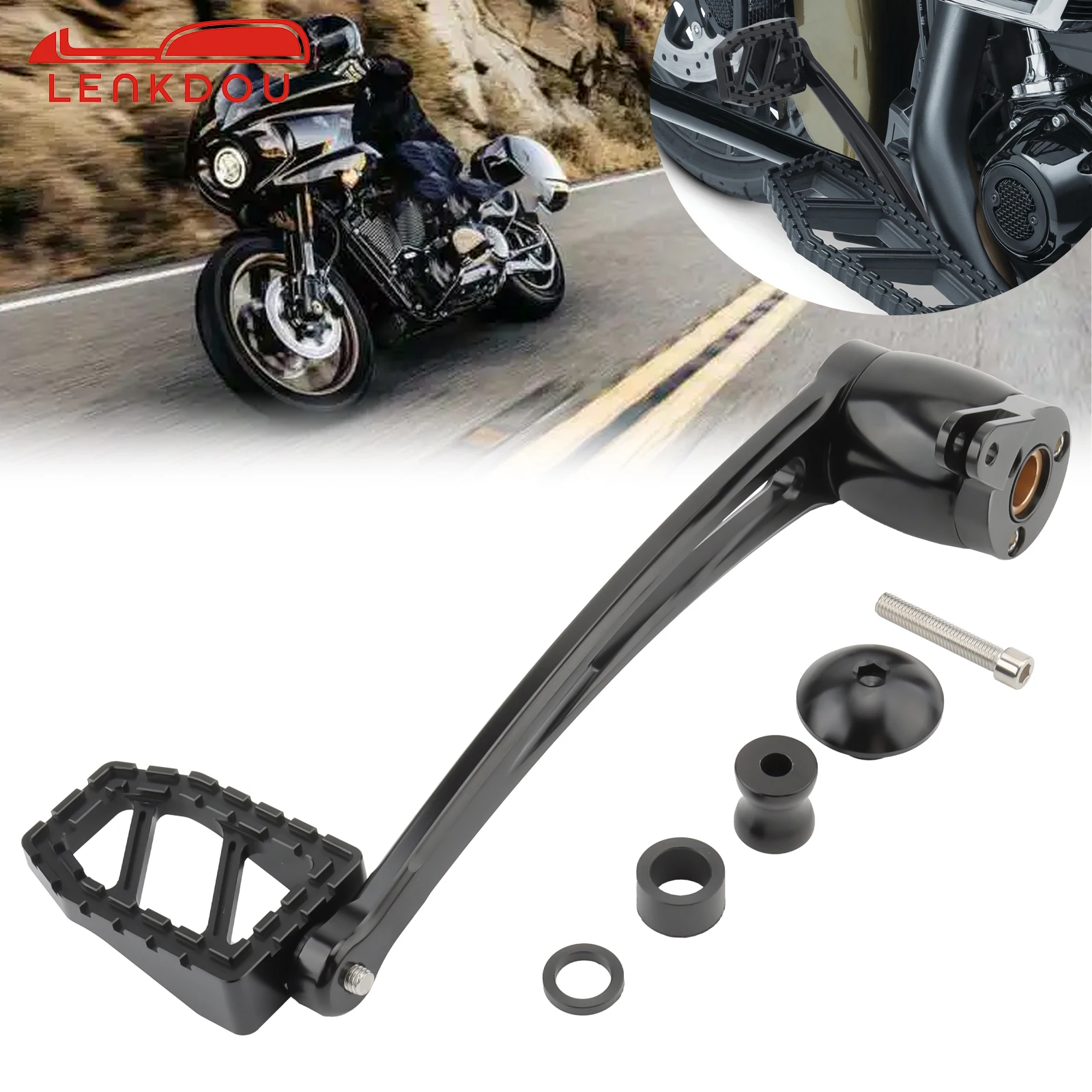 

19MM Motorcycle Riot Brake Arm Pedal CNC Aluminum For Harley Touring Road King Electra Street Glide Trike Freewheeler 2014-2024