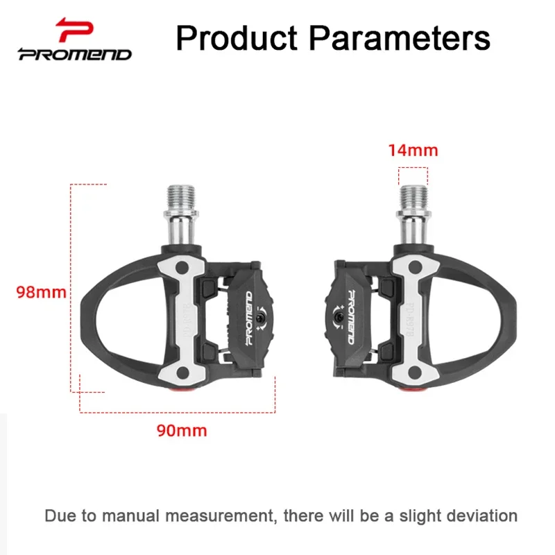 PROMEND Road Bicycle Clipless Pedal Bearing Self-locking Pedals Ultra Light Nylon Fiber Adjustable Pedals for SPD-SL Bike Parts