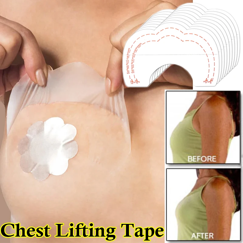 20Pcs Clear Breast Lift Bra Stickers Adhesive Nipple Cover Tape Bra Enhancer Push Up Invisible Pasties Underwear Accessories