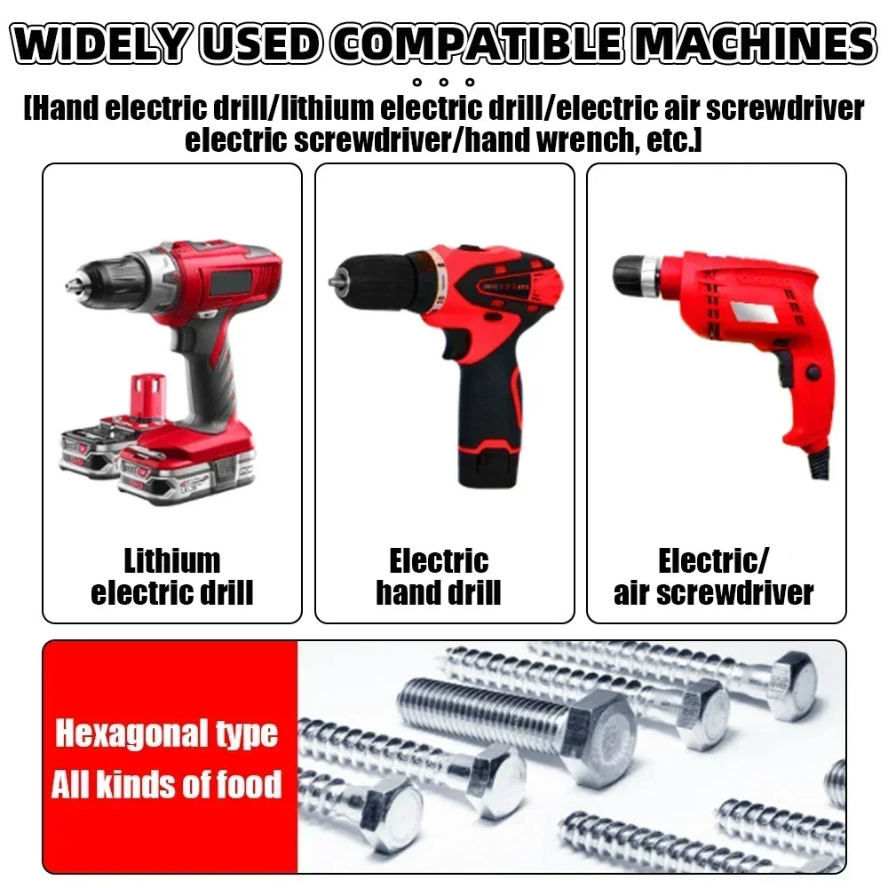 Hexagonal Handle for Long Rods of Electric Drills M4-M16 Screw Tapping Socket Adapter Fixture Machine Thread Tapping Adapter