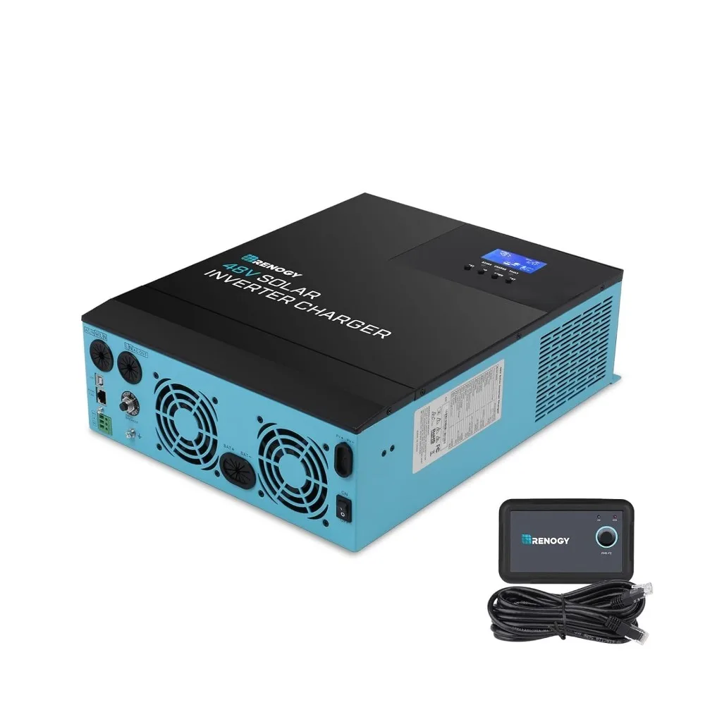 48V 3500W Pure Sine Wave Inverter, All-in-One with MPPT Charge Controller, Power-Saving Mode DC 48V to AC 120V, Surge 7000W