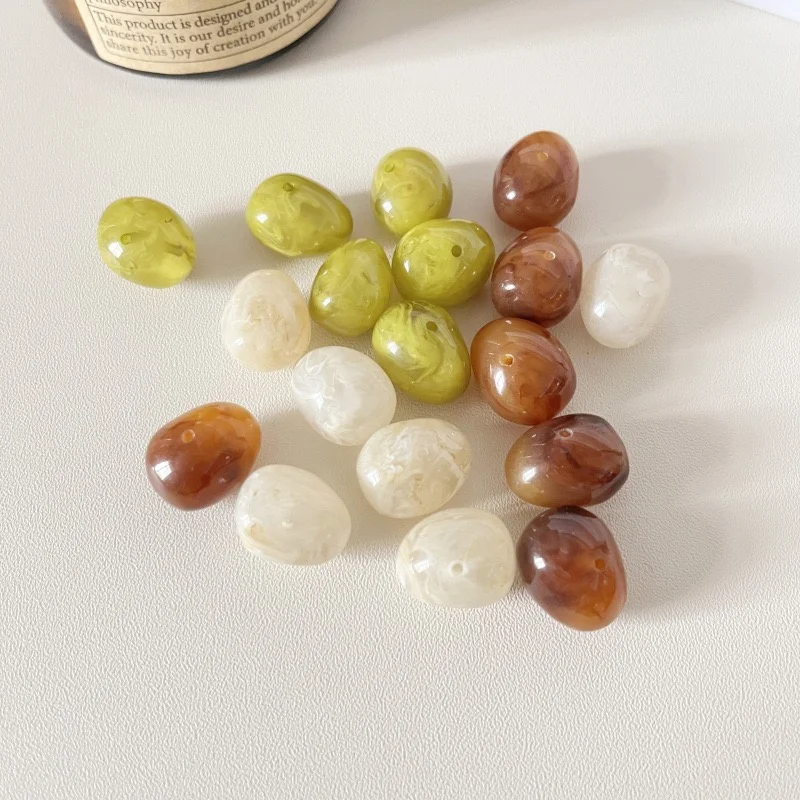 Free shipping 50pcs/lot color print geometry ovals shape resin straight hole beads diy jewelry garment hair accessory