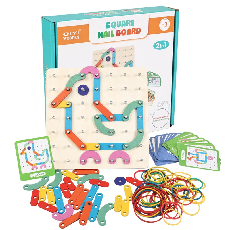 

Wooden Peg Board Puzzle - Children's Hand-Eye Coordination Thinking Training Toy - Perfect Holiday Gift