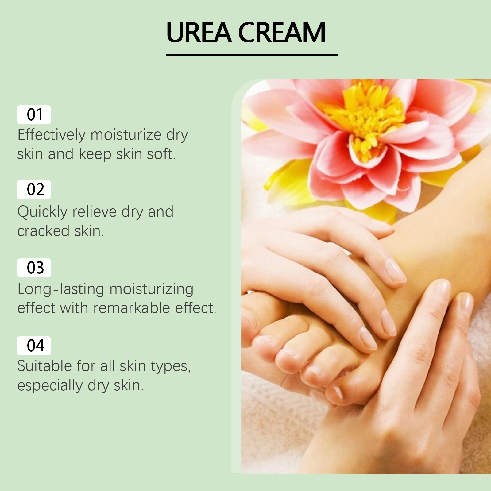 40% كريم يوريا للعناية بالقدم بين عشية وضحاها ترطيب يزيل الجلد الميت مغذي جاف خشن إصلاح الكعوب المتشققة والرطوبة