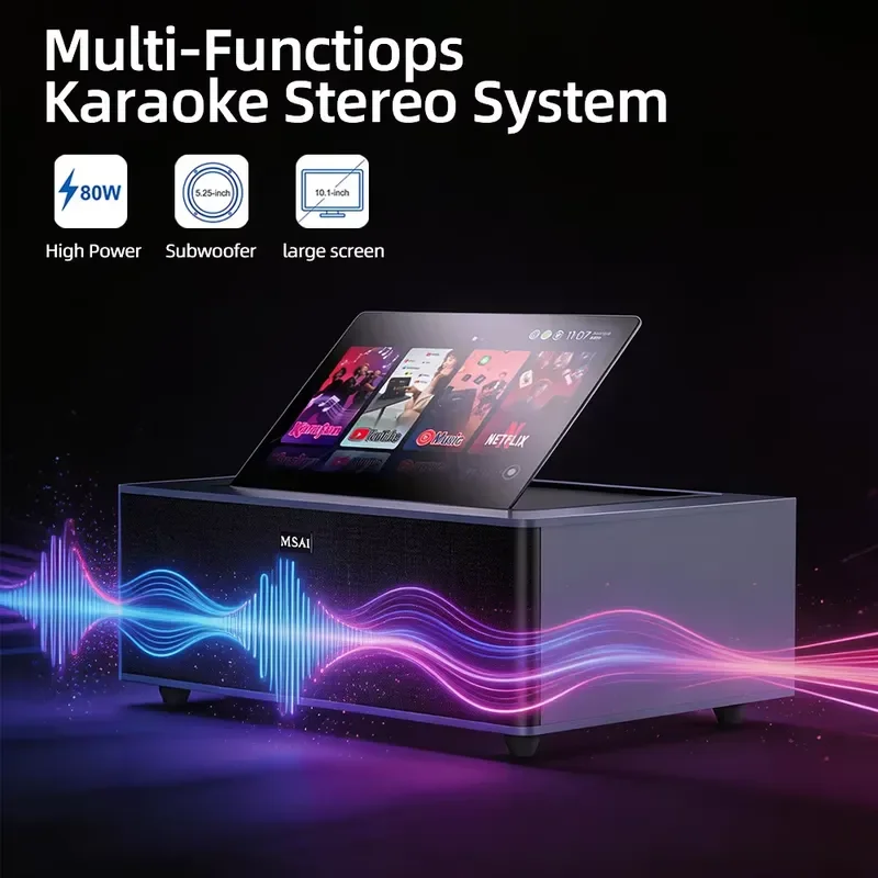 Karaoke audio set integrated song player home KTV portable touch screen Android karaoke machine suitable for speaker screen