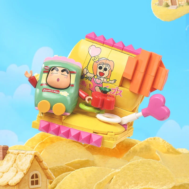 Nouveau bloc de construction Original Keeppley Crayon Shin-chan figurine d'action Shinnosuke ‌   Shiro personnages de dessins animés assemblage jouet cadeau