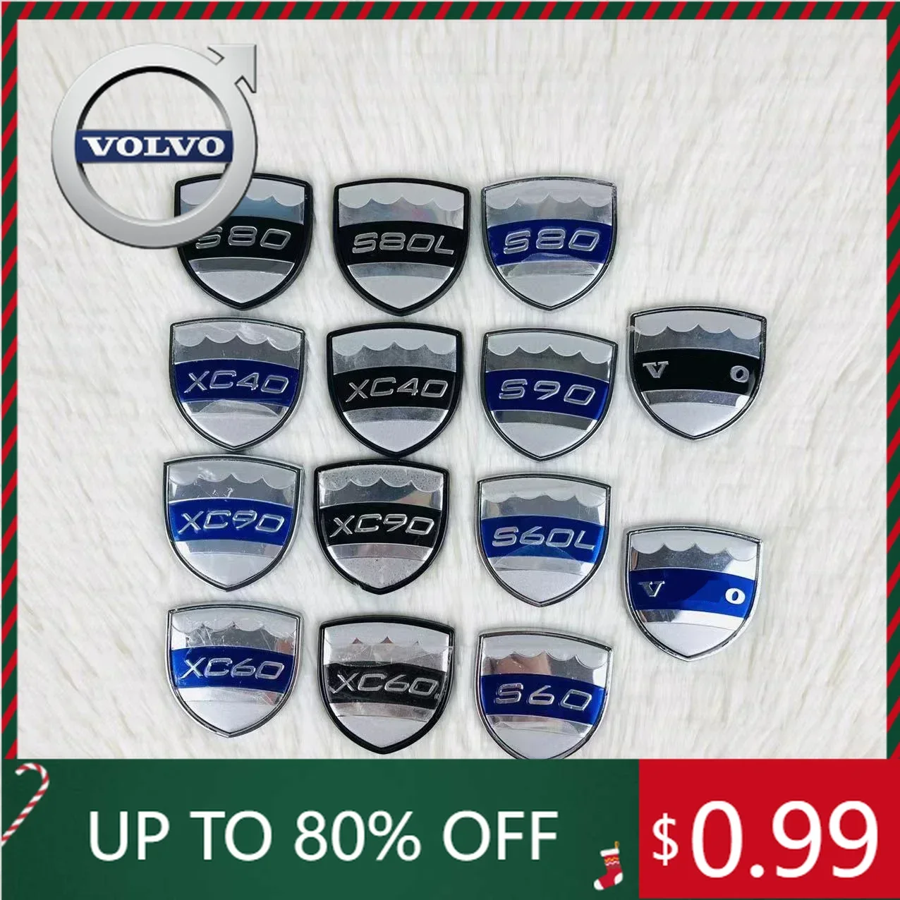 

Emblems 1P Car Stickers Trunk Waistline Metal Blue Black Badge Tuning Decorations For Volvo S V Xc 40 60 80 90 Auto Exterior Acc