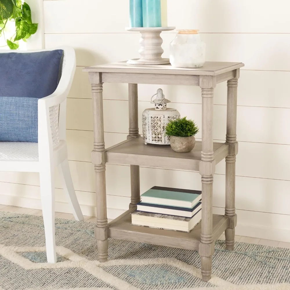 

Home Collection Cassie Greige 3-Shelf Display Storage Accent Table ACC5715A, 19.8" W x 15" L x 30" H