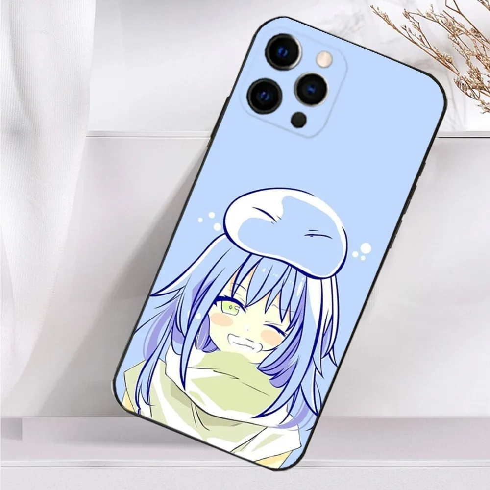 Tensei S-Slime Anime R-Rimuru Phone Case For iPhone 16,15,14,13,12,11 Plus,Pro Max,XS,X,XR,SE,Mini,8,7 Soft Silicone Black Cover