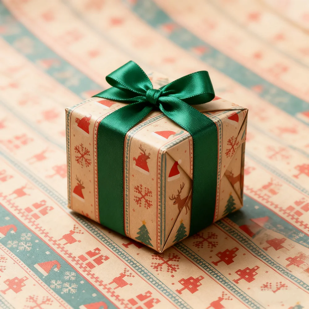 Gift Packaging Paper Festive Christmas Wrapping Paper Kraft Gift Wrap Eco-Friendly Christmas Paper Roll For Birthday Gift Party
